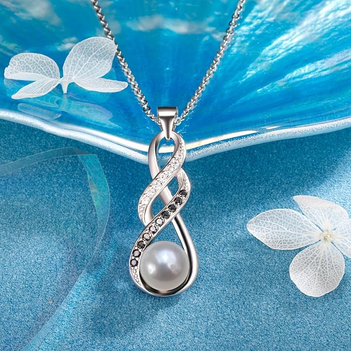 NONNYL Pearl Necklaces-Birthday Anniversary Wedding Gifts for Women -Her -Mom -Wife -Girlfriend Grandma on Christmas Day Mothers Day | Valentines Romantic Gifts