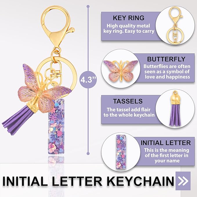 Alphabet Initial Letter Keychain Cute Heart Resin - Letter Keychain for Backpack Charms - Initial Keychains for Women