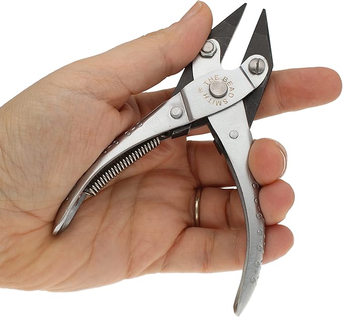 The Beadsmith Parallel Pliers – Chain Nose Jaws – Uniform Pressure to Provide a Consistent Grip – Textured Metal Handles – Steel Tool for Jewelry Making