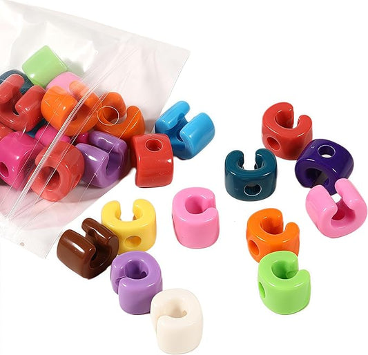 40 PCS Letter Beads 3D Acrylic 21mm x 16mm C Loose for Jewelry Making Bracelet Necklaces Keychain Phone Bag Chain Key Chains(Mixed Color C)