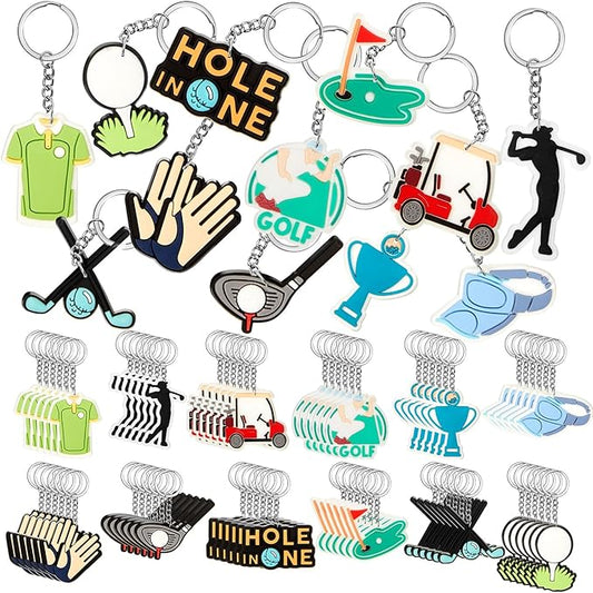 Batiyeer 36 Pack Golf Ball Keychains Bulk Party Favors Sports Ball Key Chains Funny Keyring Gifts for Women Men Birthday Supplies