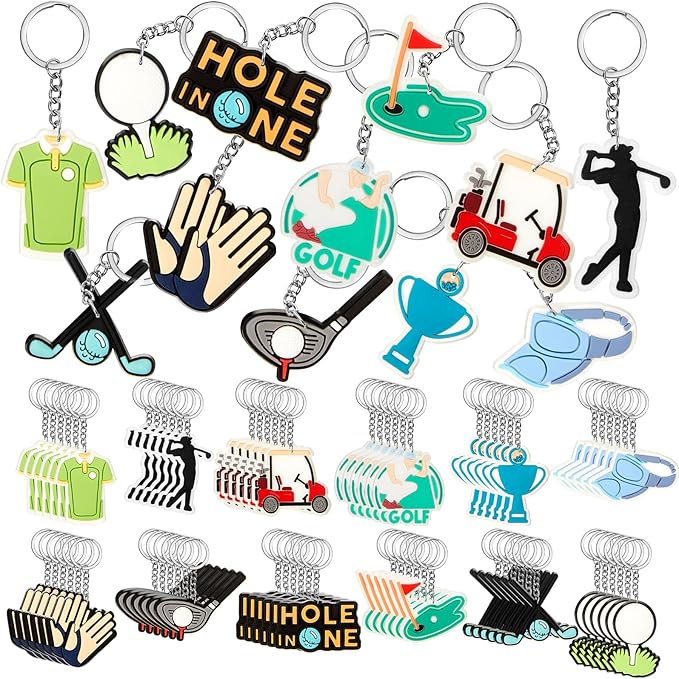 Batiyeer 72 Pack Golf Ball Keychains Bulk Party Favors Sports Ball Key Chains Funny Keyring Gifts for Women Men Birthday Supplies
