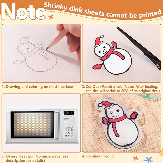 Prudiut 155 Pcs Shrink Plastic Sheets Kit, Including 25Pcs Shrinky Art Paper with 130Pcs Accessories for Crafts DIY Keychain Making, for Adults Aged 14+