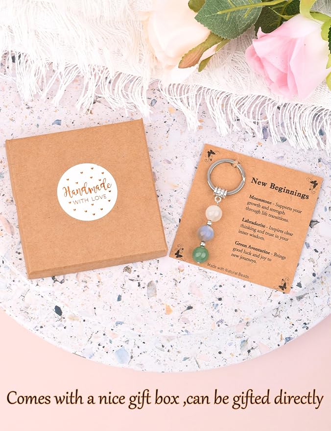 New Beginnings Gifts for Women, Small Crystal Keychain Farewell Gifts for Coworkers Women and Life Changes