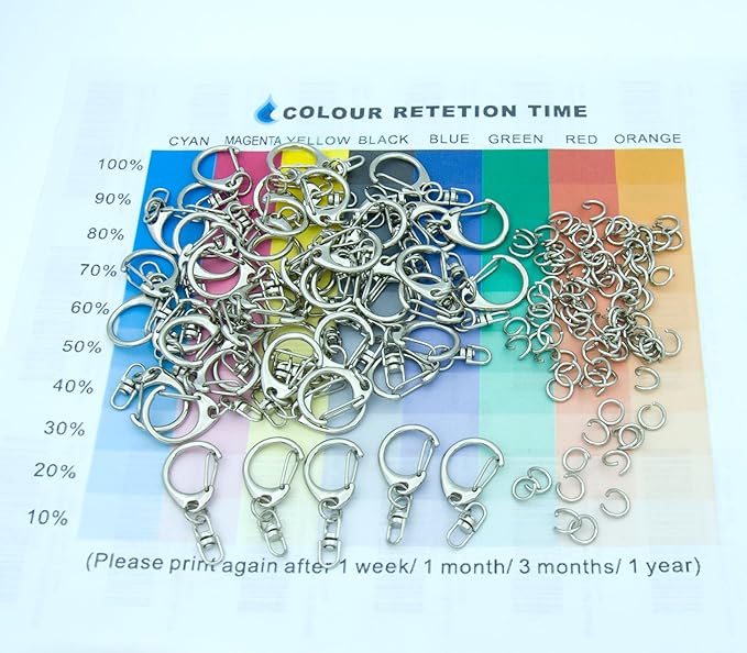 50 Sets Lobster Claw Clasps Keychain Clip D-snap Hook Clips with Swivel Snap and Open Jump Rings for Silver DIY Making Trinket Crafts Diameter 0.7inch (18mm)