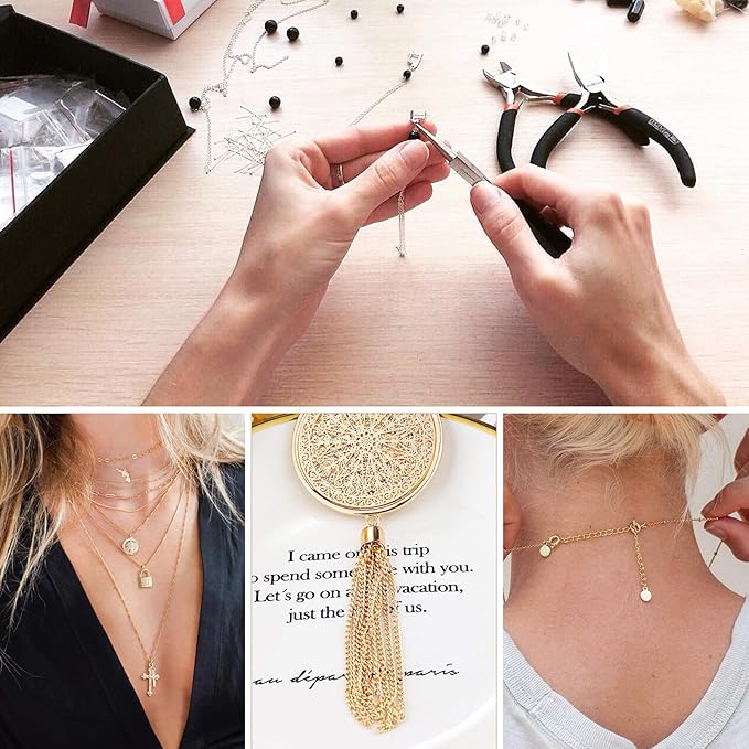 33 Feet 18K Gold PVD Plated Stainless Steel Curb Chain Bulk, 3mm 304 Stainless Steel Flat Twisted Links Chains Roll Spool for Jewelry Making Necklace DIY Craft