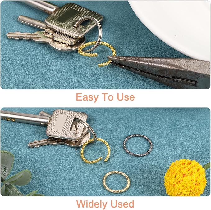 uxcell 50Pcs Open Jump Rings, 20mm Twisted O-Ring Connectors for DIY Crafts Bracelet Necklaces Jewelry Making, Multi Color