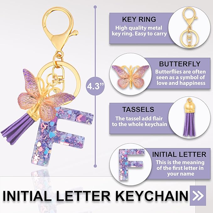 Alphabet Initial Letter Keychain Cute Heart Resin - Letter Keychain for Backpack Charms - Initial Keychains for Women