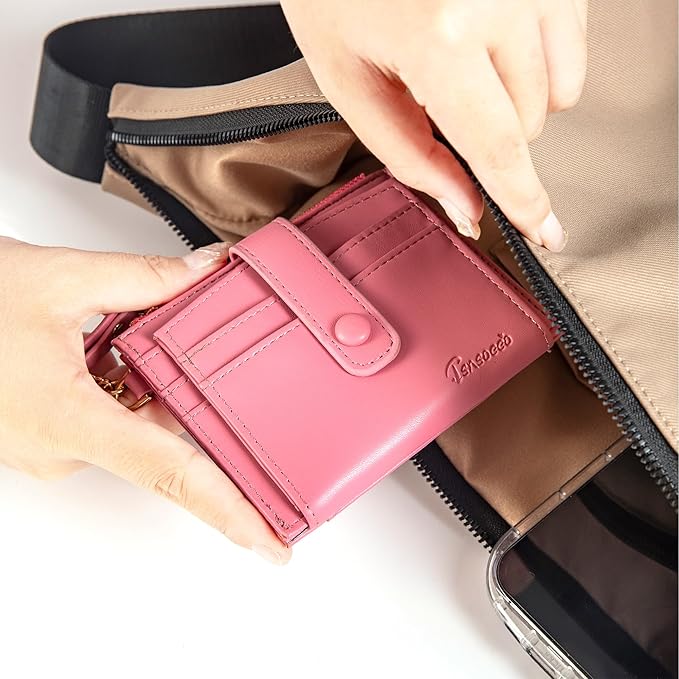 Keychain Wallet Wristlet Small Credit Card Holder Bracelet Key Chain Purse Bangle Tassel Beads Key Rings for Women