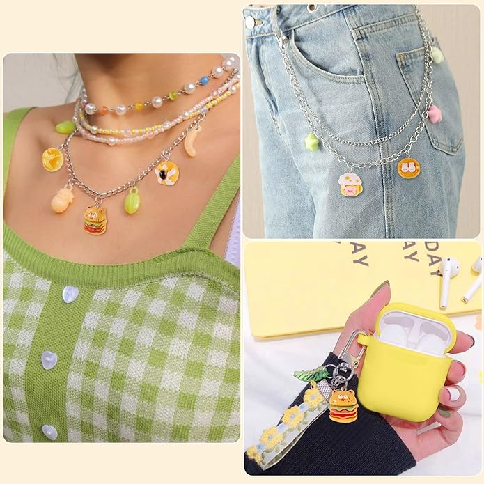 Craftdady Resin Plastic Miniature Food Snack Pendants Charms Ice Drink Juice Pendants Cute Bottle Fruit Keychain Charms Hang Ornament for DIY Craft Earring Bracelet Necklace Jewelry Making