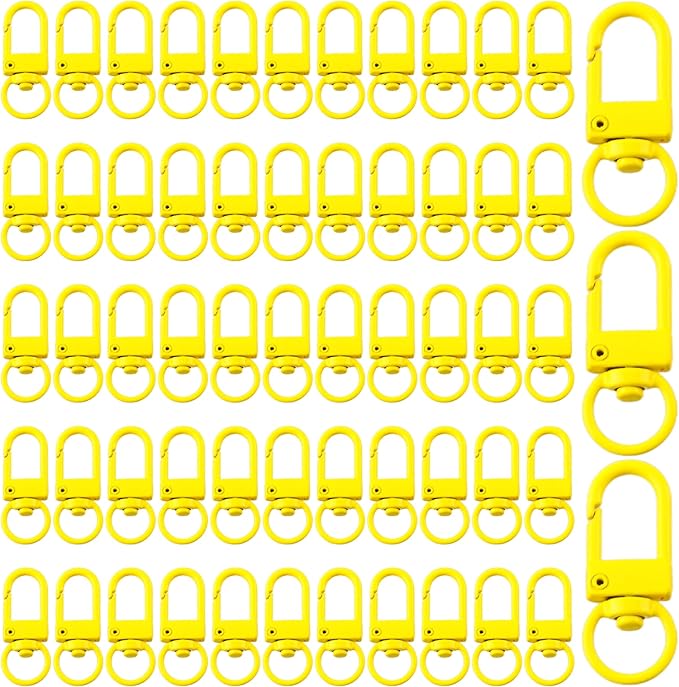 KJML DIY Keychain clip 60pcs Swivel Snap Lobster Claw Keychain Clasps Lanyard Hardware Key Chain Hooks for Bag Charm