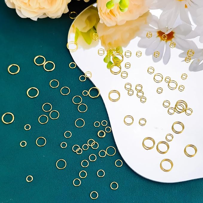 500Pcs 6mm Gold Plated Stainless Steel Jump Rings 21 Gauge Metal O Rings Close but Unsoldered Single Loop Connectors for Jewelry Necklaces Bracelet Earrings Keychain DIY Making