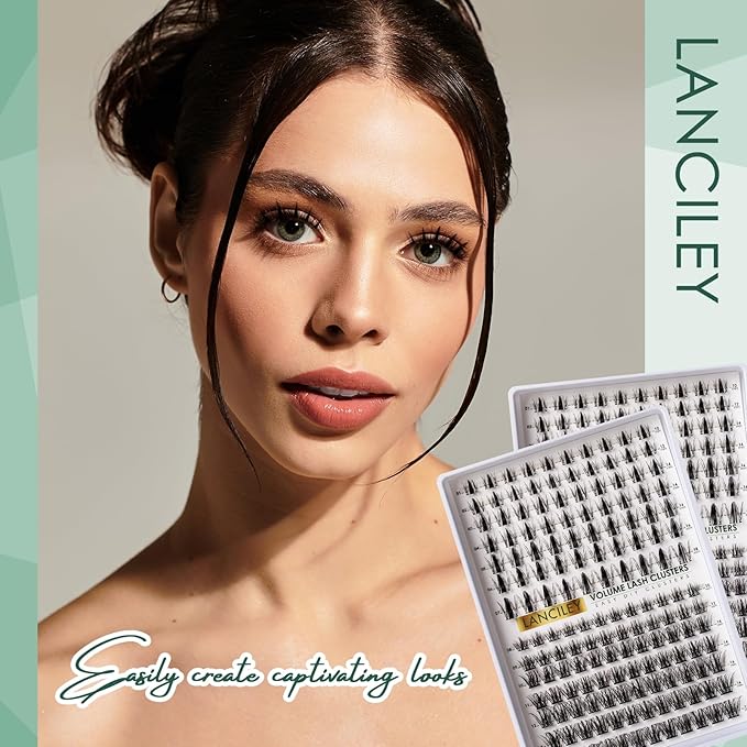 Lash Clusters Kit Natural Eyelashes 154pcs Individual Lashes 10-18mm Cluster Eyelash Extensions Wide Band Eyelash Clusters Volume False Eyelashes Lash Extension Kit With Bond & Seal & Remover-M32+M35