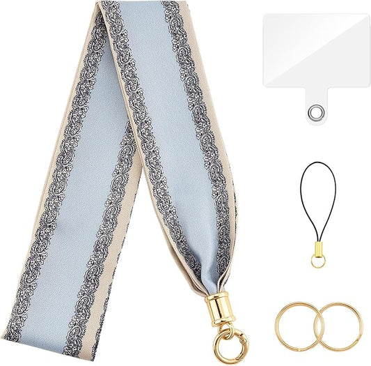 ZOOEASS Phone Lanyard Charm with Tether Tab Neck Lanyards for ID Badges Car Key Women Cute Scarf Keychain Strap Around Neck