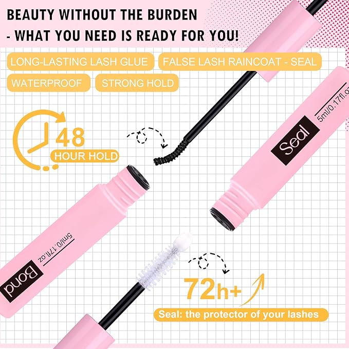 ALICROWN Mink Lashes Cat Eye Fairy Eyelashes Fuzzy Full False Eyelashes Wispy Fake Eyelashes Fox Eye Lashes Kit with Lash Bond and Seal 7 Pairs