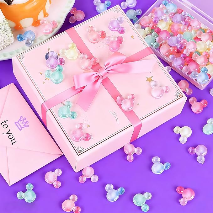 49Pcs Cute Slime Charms Bulk Set – Kawaii Accessories Flatback Resin Charms for Crafts, Mini Resin Animals Embellishments for Nail,Phone Junk Cases, Hairpins Scrapbooking& DIY Decoration (Gradient)
