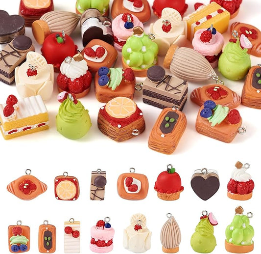 Craftdady Resin Plastic Miniature Food Snack Pendants Charms Ice Drink Juice Pendants Cute Bottle Fruit Keychain Charms Hang Ornament for DIY Craft Earring Bracelet Necklace Jewelry Making