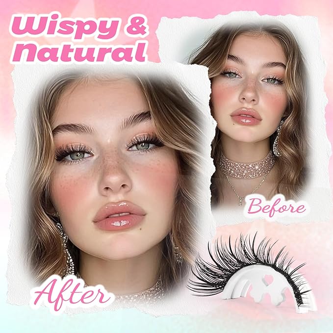 Lash Clusters Wispy Manga Lash Clusters C Curl Lightweight Spiky Doll Anime Eyelash Extensions 8-16MM Mixed 144Pcs Doe eyed Individual Lashes with Spikes for DIY at Home (Hibiscus)