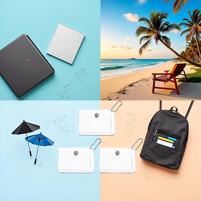 3 Pcs Clear Women's Transparent Waterproof Card Holder Wallet,Mini Change Pouch Credit Card Case Coin Purses and Pouches,Small Coin Purse Keychain,Wallets, Card Cases and Money Organizers