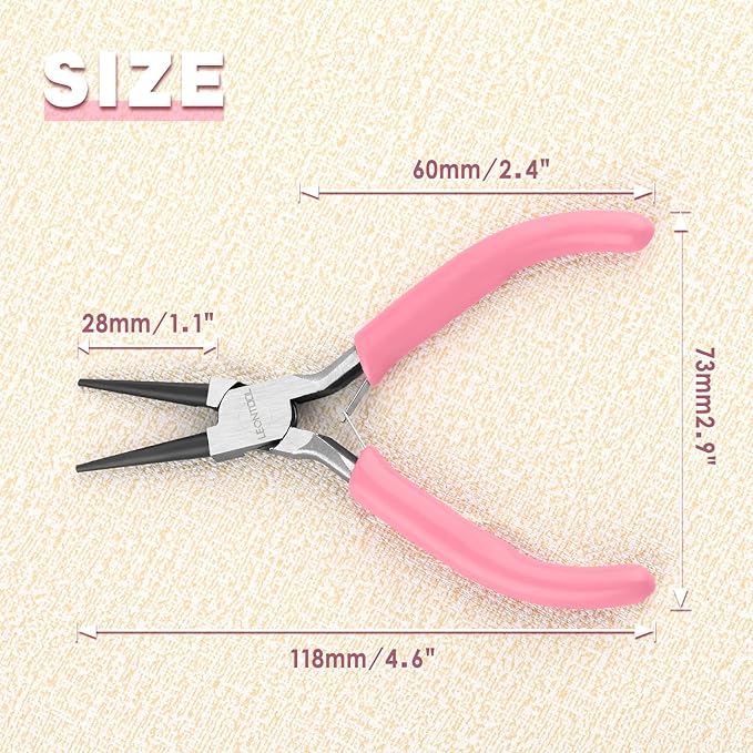 5-Inch Round Nose Pliers for Jewelry Making Wire Bending Tools Wire Looping Plier Small Needle Nose Pliers Smooth Jaws Mini Jewelry Making Supplies for Creating Bracelets Earrings Necklaces
