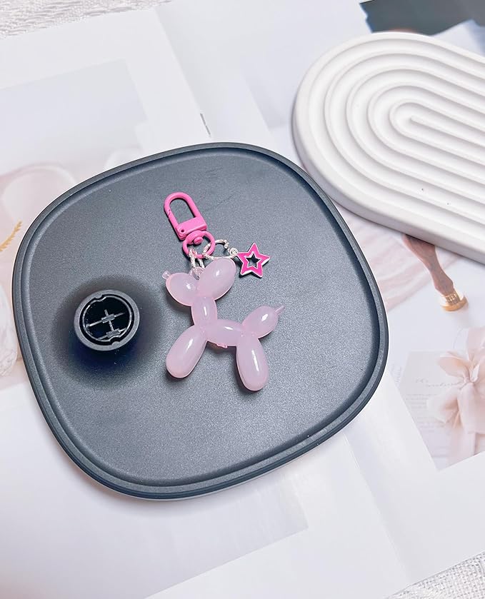 LAEKOU Star Balloon Dog Keychain for Women, Cute Y2K Key Chain Accessories, Aesthetic Charms for Bag Backpack