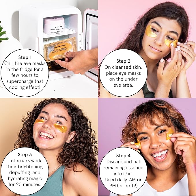 grace & stella Award Winning Under Eye Mask - Christmas Gifts for Teens, Self Care Gifts for Women, Reduce Dark Circles, Puffy Eyes, Undereye Bags, Wrinkles, Under Eye Patches - Vegan (24 Pairs, Pink)