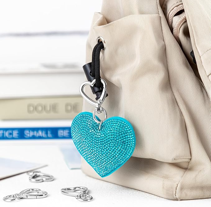 Metal Heart Shape Keychain,Sliver Heart Carabiner Clips for Keys