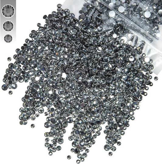 3mm 4mm 5mm Mix Bag Resin Rhinestones for Crafting Flatback Jelly Stones Bulk Diamonds Crystals Gems Charms for Nails Face Eyes Makeup Mugs Tumblers Bottles DIY Crafts Clothes Shoes