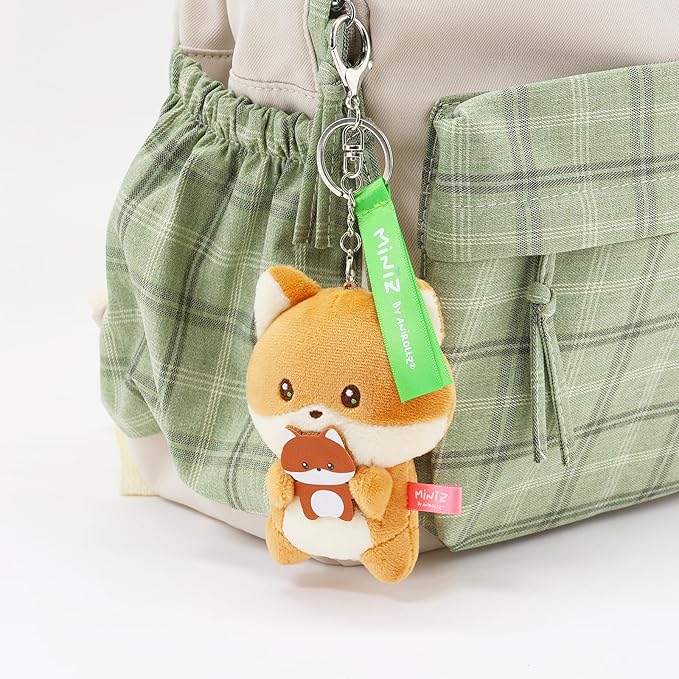 Anirollz Miniz Plush Charm Cute Stuffed Animal Keychain Kawaii Mini Bag Accessory Collectible Pocket Toy for Kids & Adults