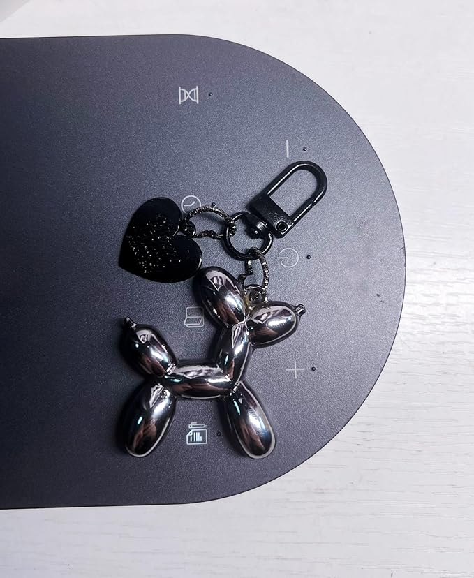 LAEKOU Jelly Balloon Dog Design Keychain for Women, Cute Girls Key Chain, Bag Charms Accessories for Car Purse Backpack