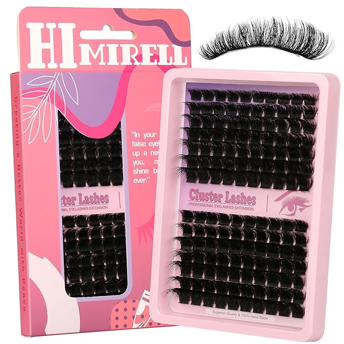 D Curl Lash Clusters Extensions 140 Pcs Individual Eye lash Clusters 300D Cluster Eyelash Lashes Wispy Clusters Lashes Makeup at Home - DIY Lash Extension Kit for Self Application