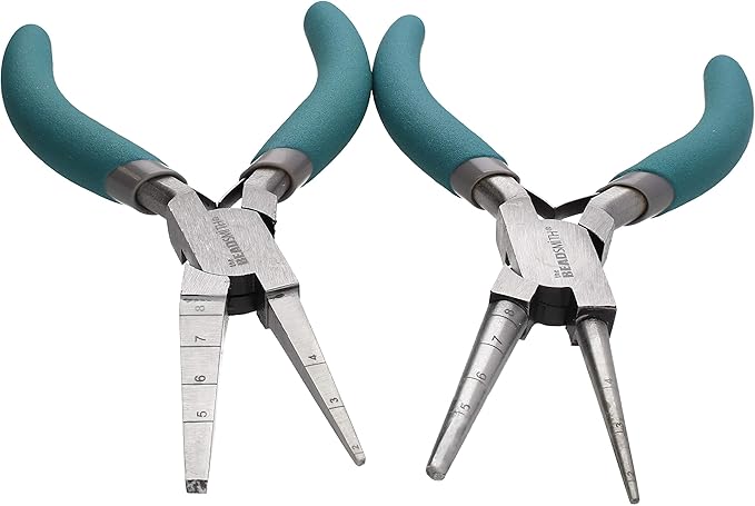 The Beadsmith Loop Rite and Square Rite Combo Pack, Create Consistent 2-8mm Diameters for Jump Rings in Round and Square Shapes, Wire Working tool for Jewelry Making