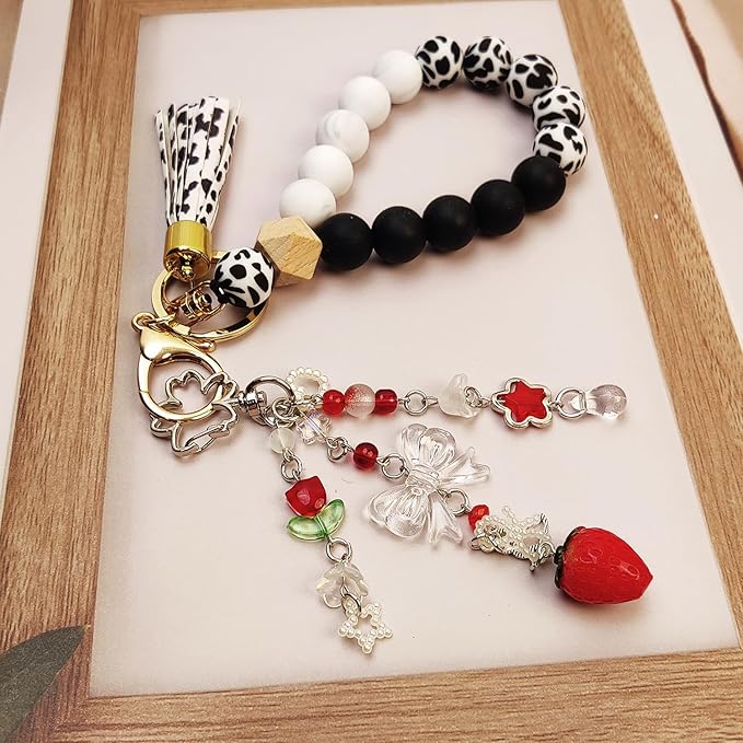 Cute Pink Keychain,Fuzzy Cat Keychain Aesthetic Y2K KeychainStylish KeychainsAccessories