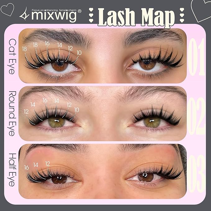 Manga Lash Clusters Fairy Eyelash Clusters Anime Cluster Eyelash Extensions Natural Wispy Individual Lashes Spiky Invisible Band Lash Extension CD Curly 10-18MM DIY Viva Cluster Lashes by Lvmixwig