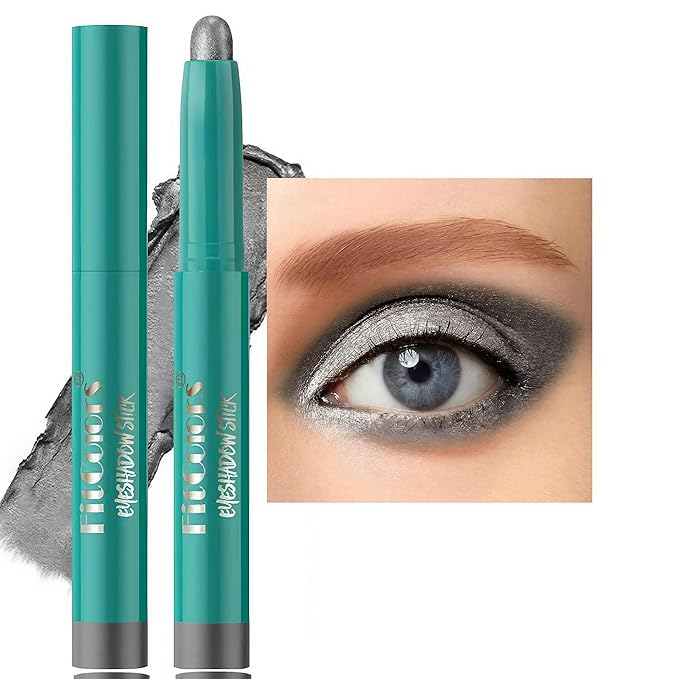 Eyeshadow Stick，eyeshadow pencil，Creamy Twist Up Pencil for Sensitive Eyes, Vegan & Non Toxic | Crease Proof, Long Lasting Makeup (Travel Size, Matte/Shimmer) Grey black # 05