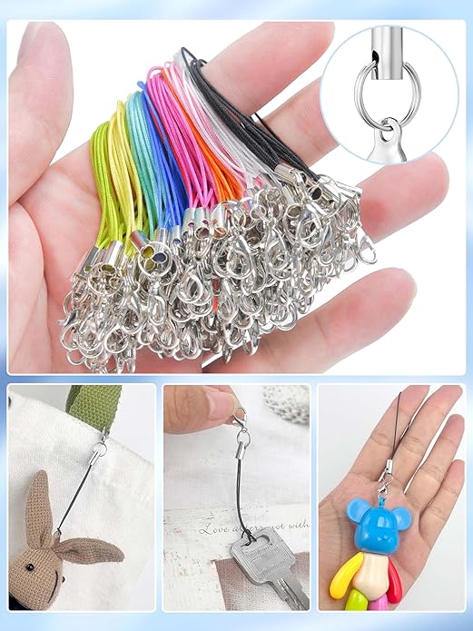 Phone Charms Strap with Lobster Clasp,Lanyard Strap Cell Phone Charm for Keychain Clasps, USB Drive DIY Jewelry Mobile Accessories Charms