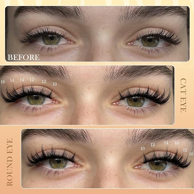 Fairy Lashes Clusters Kit Manga Eyelash Clusters Natural Cluster Eyelash Extensions Wispy Lash Clusters Kit Spiky Cluster Lashes 10-16mm 208pcs Eyelash Extension Kit (Bond Seal and Tweezers)