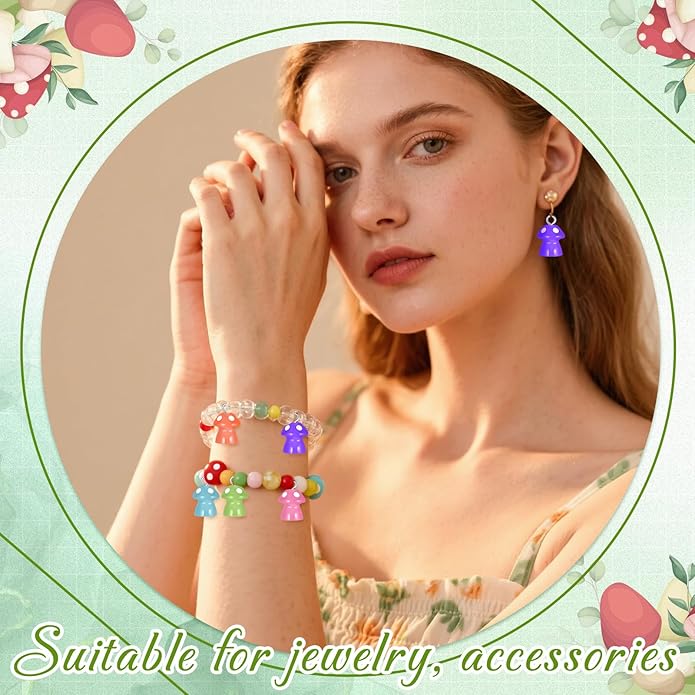 Jetec 50 Pieces Resin Charm Pendant Jewelry Finding Charm DIY Decor Making Resin for Women Bracelet Necklace Earrings Keychain Craft