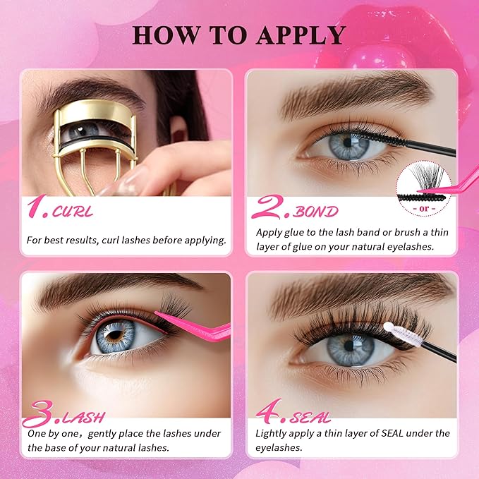 Bombshell X 480Pcs Fluffy Lash Extension D Curl 80/100/150/200D Volume Lash Clusters 10-18mm Mink Eyelash Extension Individual Eyelashes
