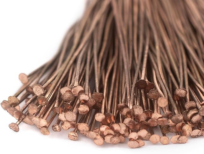The Bead Chest Copper 21 Gauge 2.5 Inch Head Pins (Approx 100 Pieces)