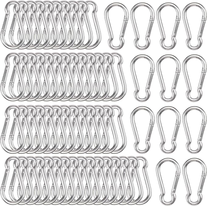 Carabiner Clip Spring Snap Hook, Heavy Duty Spring Snap Hook, Quick Link Keychain Clip for Keys Swing Set Camping Fishing Hiking Traveling