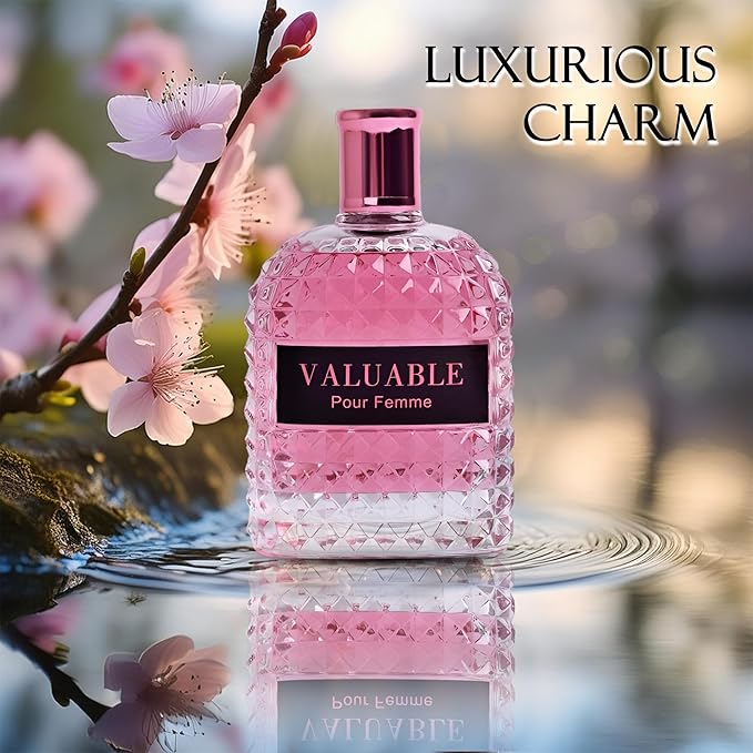 A CENTER 4PCS Perfume Set for Women - Floral Fragrance Gift Set with Vanilla,Sweet Fruity, Eau De Parfume| 3.4 Fl Oz Each Women's Cologne(Valentine Milano/Rose/Pink,Valuable,)