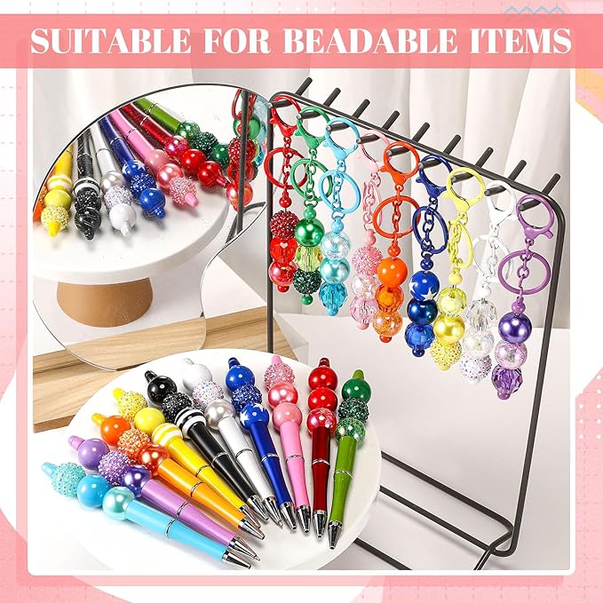 100 Pcs 20mm Rhinestone Bubblegum Beads for Pens Mixed Crystal Resin Chunky Beads for DIY Craft Keychain Necklace Bracelet Jewelry Making(Bright Color)