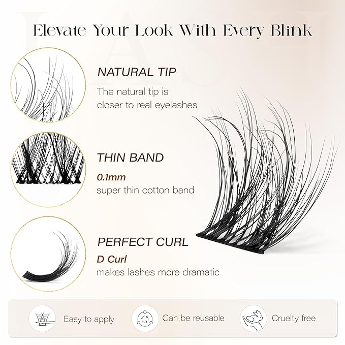BEFER Lash Clusters, 120 Pcs 3D Curl Eyelash Clusters Volume Individual Lashes Extensions 10-16MM Wispy Eyelash DIY At Home(Vigor, ZE02)