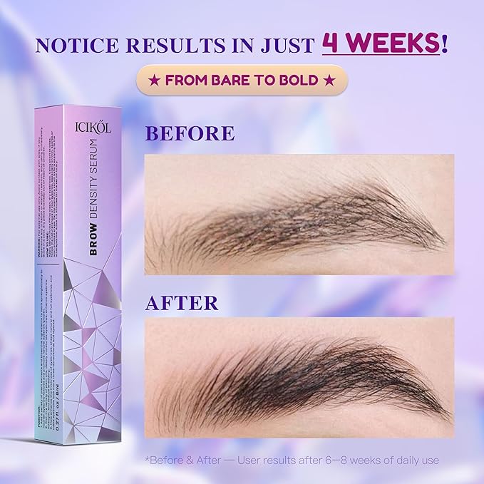 ICIKOL Lash & Brow Growth Serum Set - Eyelash & Eyebrow Serum with Biotin, Peptides & Plant Extracts - Fuller, Longer-Looking Lashes & Thicker Brows - Vegan, Prostaglandin-Free, 2× 8ml Value Duo