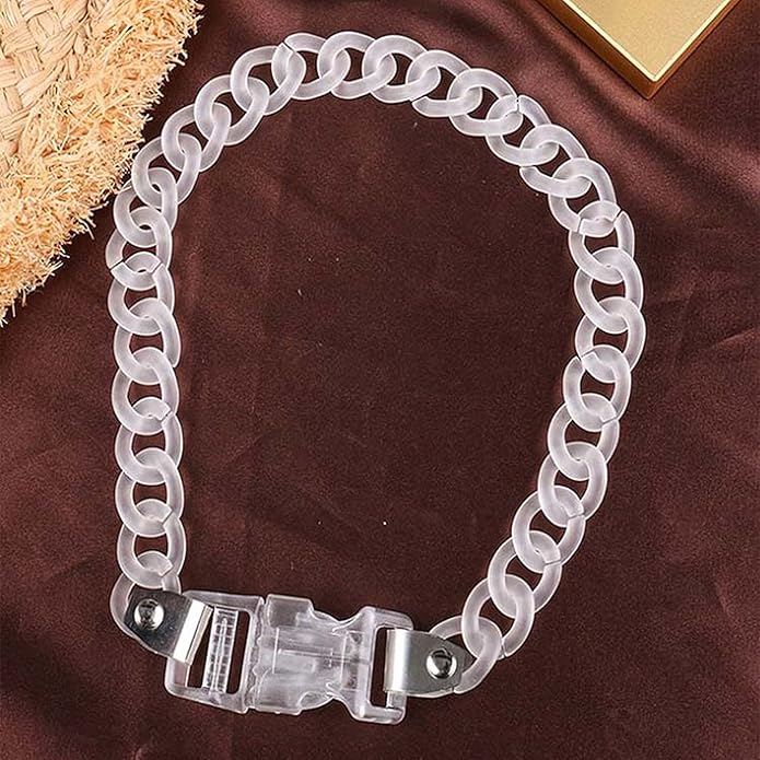 YERTTER Gothic Hip Hop Grunge Statement Transparent Acrylic Chunky Chain Buckle Neck Collar Jewelry Choker Bracelet for Men and Women