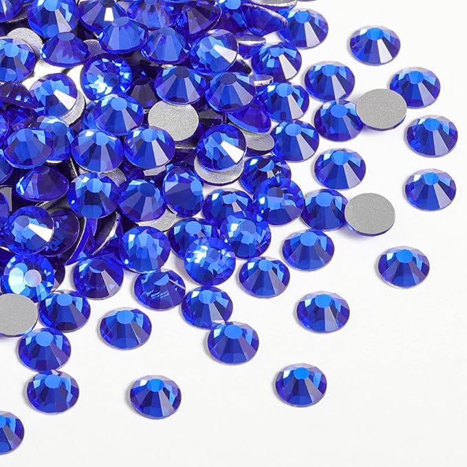 beadsland Flat Back Crystal Rhinestones Round Gems, Sapphire (4.6-4.8mm) SS20/1440pcs