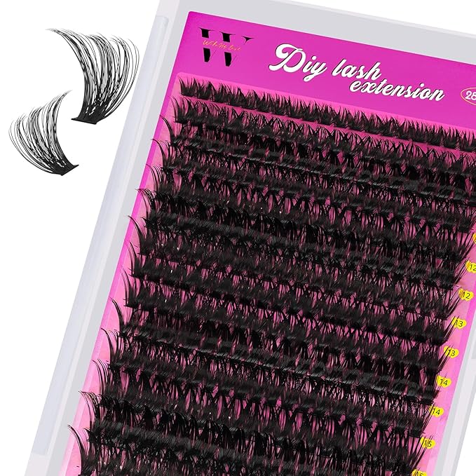 Lash Clusters 280PCS Individual Lashes D Curl Eyelash Clusters Mixed Length Cluster Eyelash Extensions Clusters Lashes with Thin Band Soft False Eyelashes DIY at Home(60D,D-Mix9-16mm)