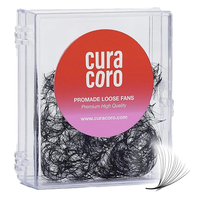 Curacoro Promade 500 Fans 7D-0.05 D Curl 11mm Length Handmade Volume Lash Fans for Long-Lasting Eyelash Extension