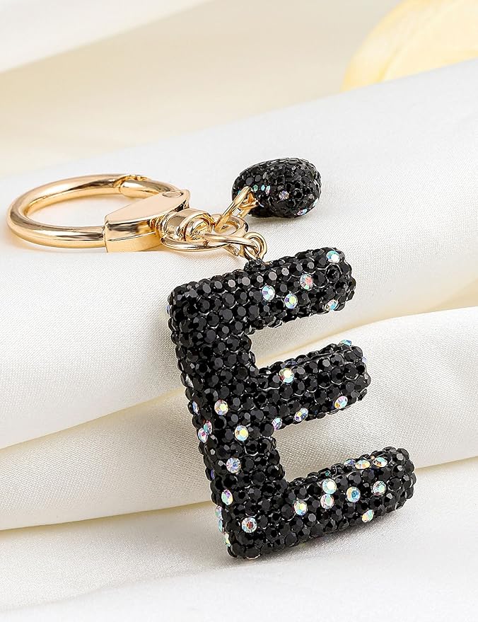 Initial Keychain for Women Girls,Bling Letter Key chain Initial with Heart,Pink Keychain Charms for Backpack Handbag